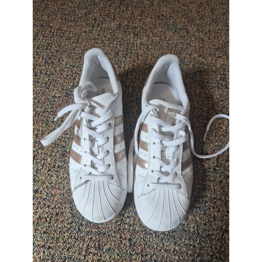 Adidas Originals Superstar White Rose Gold Metallic Shell Toe BA8169 Womens 6